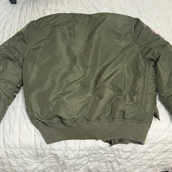 RARE Denim & Supply Ralph Lauren Khaki Bomber Jacket - Picture 3 of 9